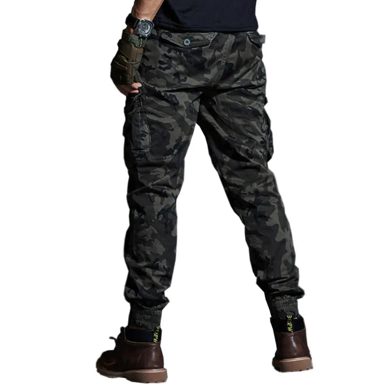 High quality tactical camo cargo joggers slim fit cargo trousers