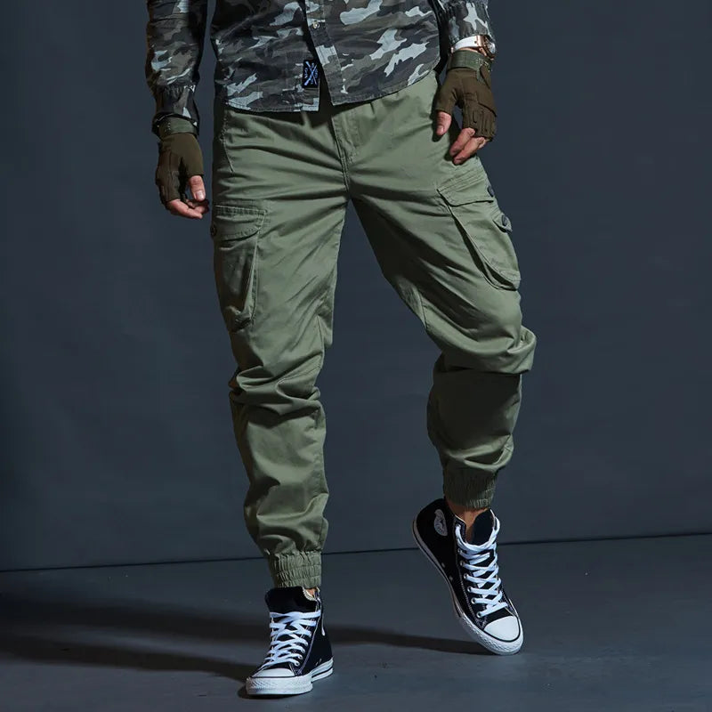 High quality tactical camo cargo joggers slim fit cargo trousers