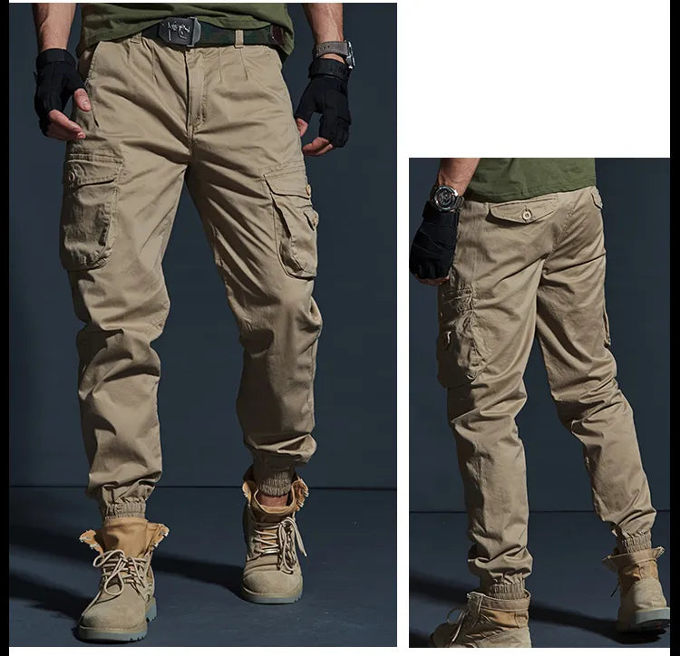 High quality tactical camo cargo joggers slim fit cargo trousers