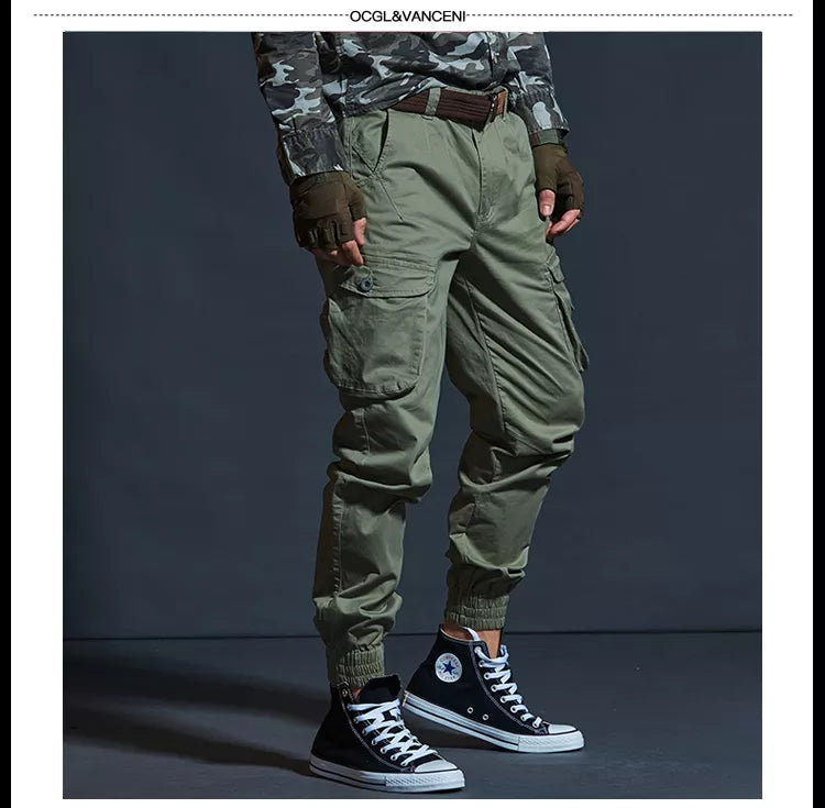 High quality tactical camo cargo joggers slim fit cargo trousers