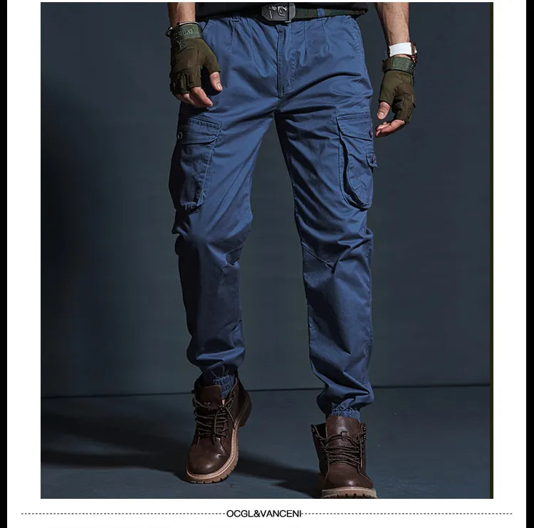 High quality tactical camo cargo joggers slim fit cargo trousers