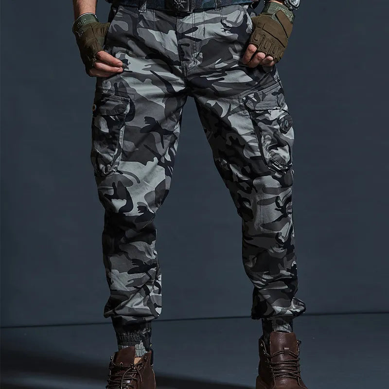 High quality tactical camo cargo joggers slim fit cargo trousers