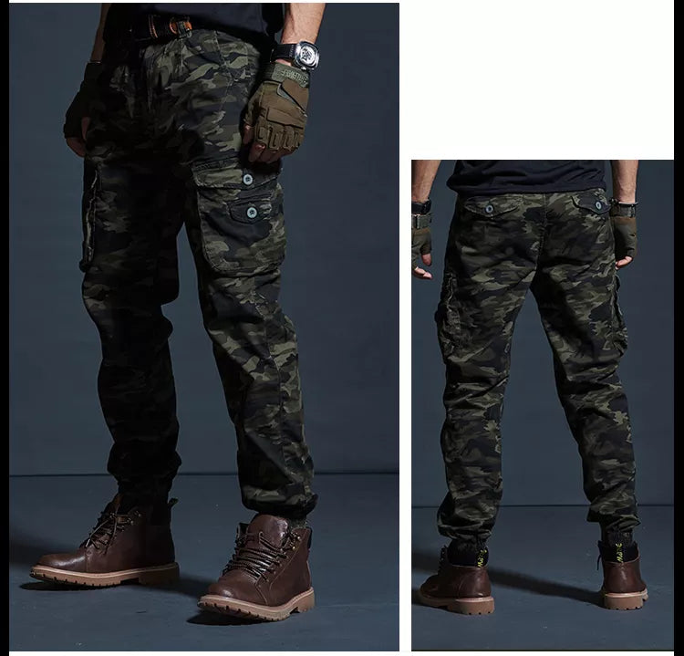 High quality tactical camo cargo joggers slim fit cargo trousers