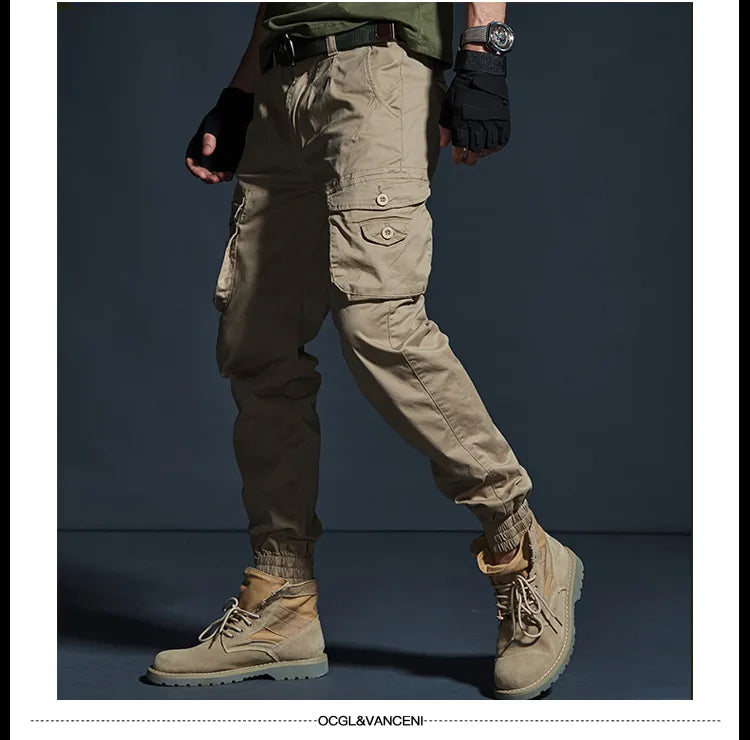 High quality tactical camo cargo joggers slim fit cargo trousers