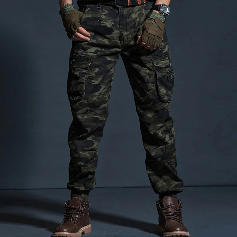 High quality tactical camo cargo joggers slim fit cargo trousers