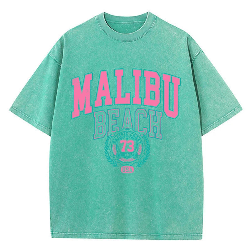 Malibu Beach Graphic washed oversized vintage tees – GoSobiShop Boutique