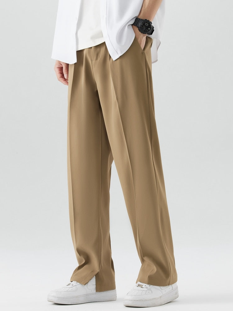 2024 New Summer men PALAZZO PANTS wide chinos wide leg trousers breathable straight loose pants