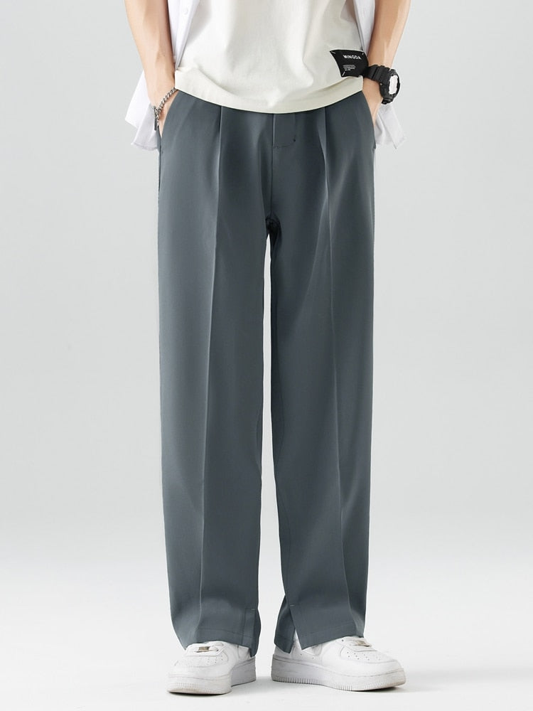 2024 New Summer men PALAZZO PANTS wide chinos wide leg trousers breathable straight loose pants