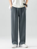 2023 New Summer men PALAZZO PANTS wide chinos wide leg trousers breathable straight loose pants