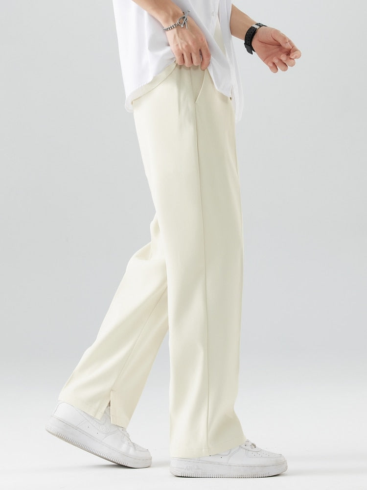 2024 New Summer men PALAZZO PANTS wide chinos wide leg trousers breathable straight loose pants