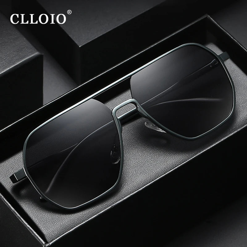 Aluminum Photochromic aviator polarized sunglasses Chameleon Anti-glare sunglasses