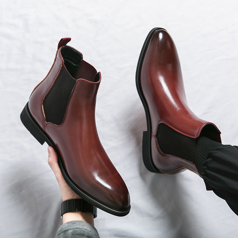 High Quality Red Bottom Chelsea Boots for Men – GoSobiShop