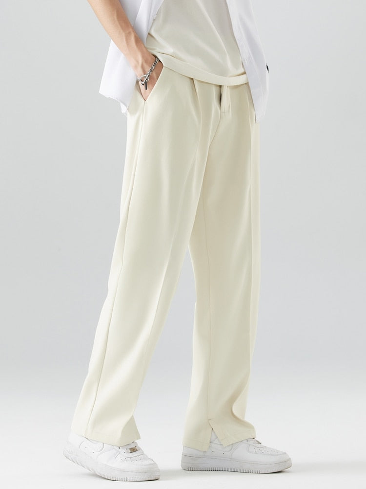 2024 New Summer men PALAZZO PANTS wide chinos wide leg trousers breathable straight loose pants