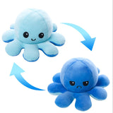 Reversible octopus plush toy 2 moods reversible sides 3 different sizes