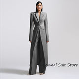 Women Long 2-piece Double Breasted oversized Blazer Jacket Pants Slim Fit Short Luxury jacket and pants Business suit