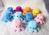 Reversible octopus plush toy 2 moods reversible sides 3 different sizes