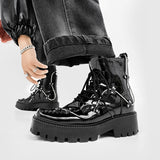 New Chunky loafers Black Brogue Shoes chunky black flats Men Classic thick Platform