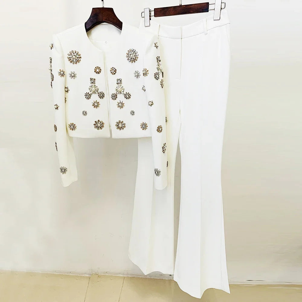 blazer set blazer and flare pants party outfit clubbing outfit going out outfits white two piece set white outfits for women all white outfit rave outfit white party outfits all white outfit women