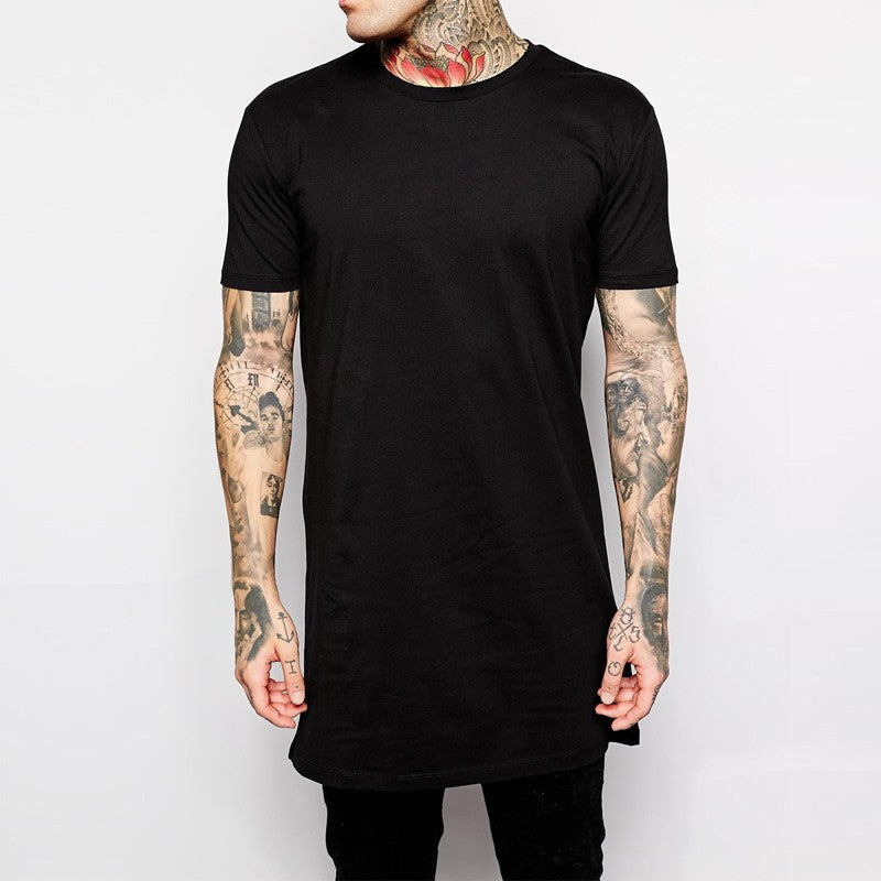 New men long fit t-shirt men t shirt men fit t-shirt knee length t-shirt summer 2022