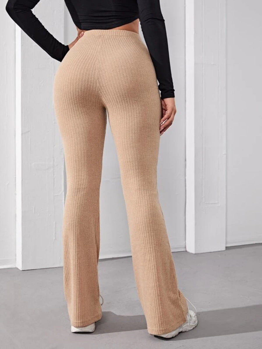 Ladies flare leg knitted pants bell bottom leggings