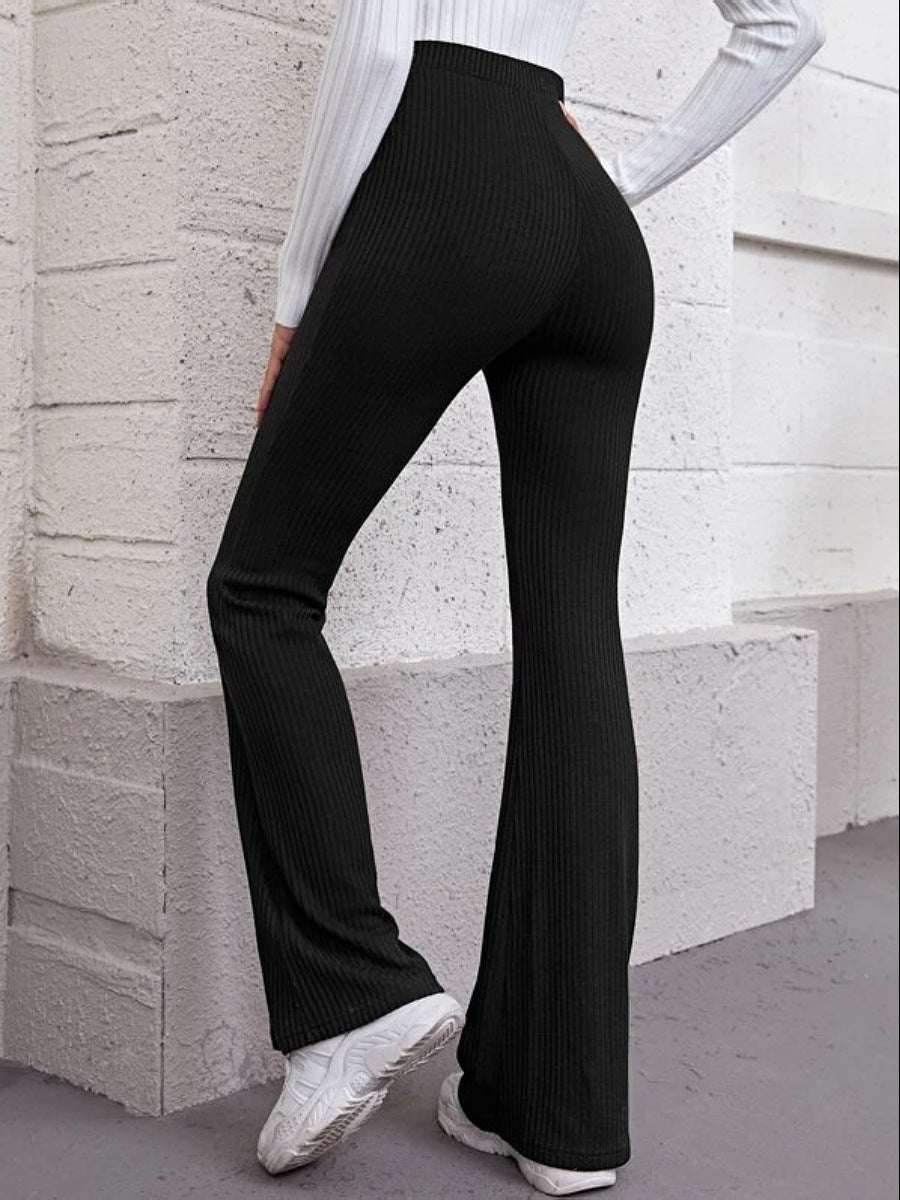 Ladies flare leg knitted pants bell bottom leggings