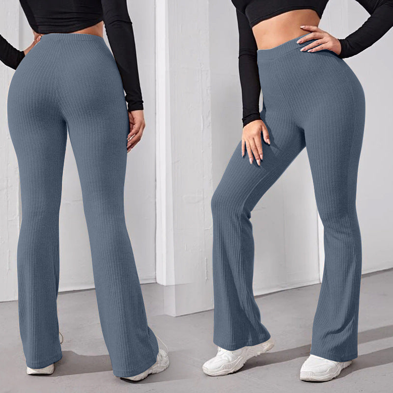 Ladies flare leg knitted pants bell bottom leggings