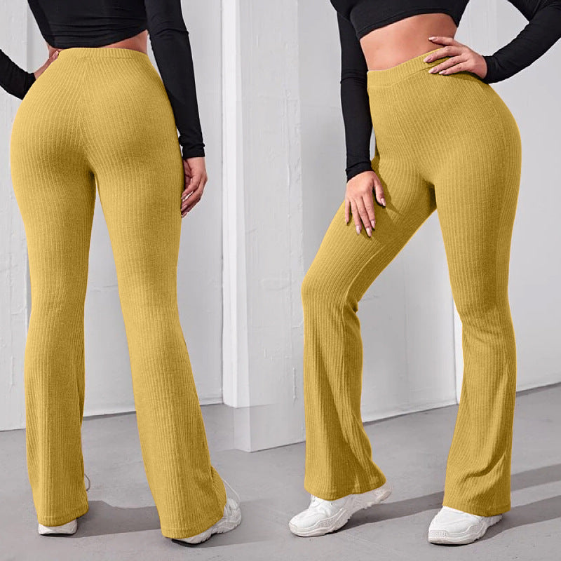 Ladies flare leg knitted pants bell bottom leggings