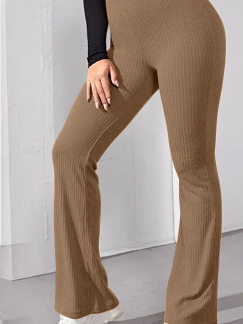 Ladies flare leg knitted pants bell bottom leggings