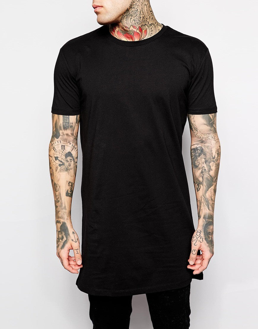 New men long fit t-shirt men t shirt men fit t-shirt knee length t-shirt summer 2022