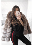 Ladies stylish thick warm fur coat