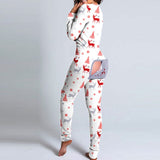 Ladies women Christmas jumpsuit romper pyjamas buttoned cutout