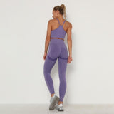 Seamless fitness outfit two piece set .